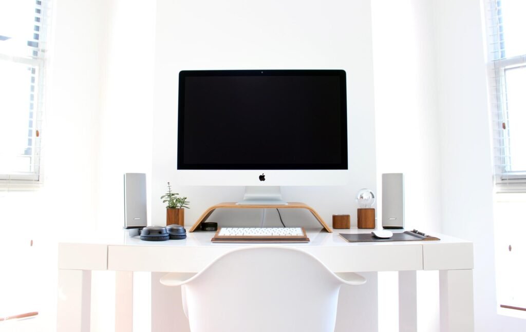 modern home office desk space