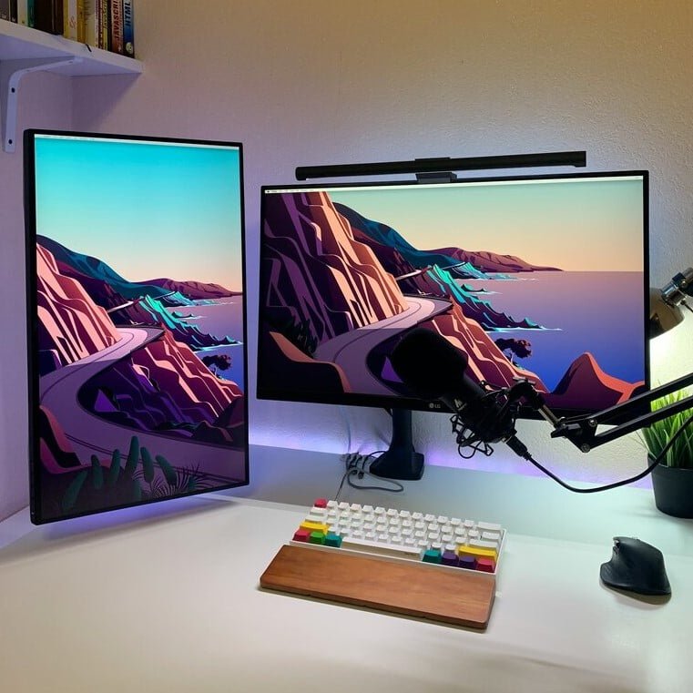 Dual Monitor Desk Setup for working from home