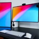 Dual Monitor Desk Setup for Home Office