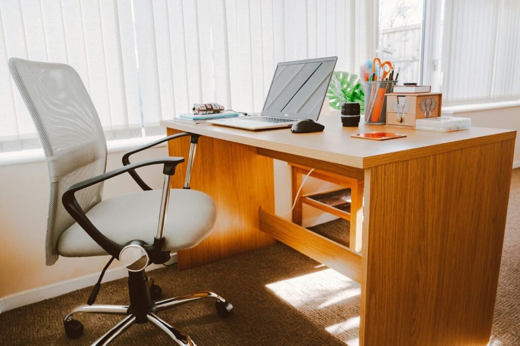 wooden home office desk